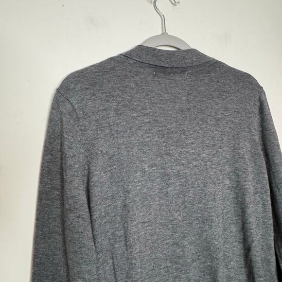 One Grey Day Gray Knit Button Up Collared Top Long Sleeve NWOT Size Small - Picture 5 of 8